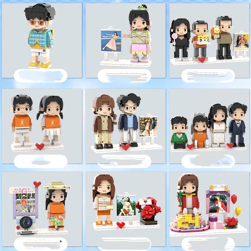 Hoto Building Blocks Portrait Doll DIY Hand Building Blocks Doll Assembling Couple Handmade Birthday Gift