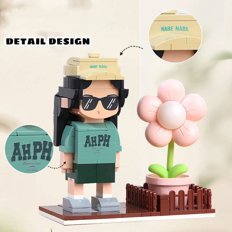 Hoto Building Blocks Portrait Doll DIY Hand Building Blocks Doll Assembling Couple Handmade Birthday Gift