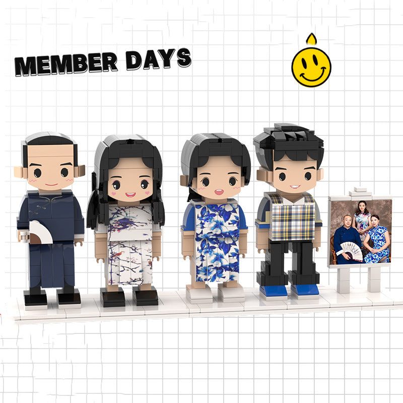 Hoto Building Blocks Portrait Doll DIY Hand Building Blocks Doll Assembling Couple Handmade Birthday Gift