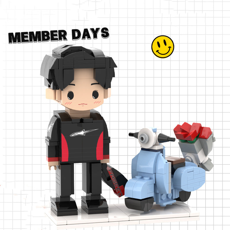 Hoto Building Blocks Portrait Doll DIY Hand Building Blocks Doll Assembling Couple Handmade Birthday Gift