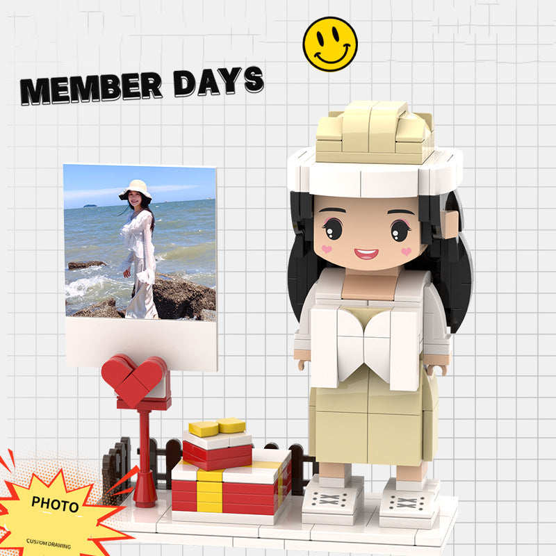 Hoto Building Blocks Portrait Doll DIY Hand Building Blocks Doll Assembling Couple Handmade Birthday Gift