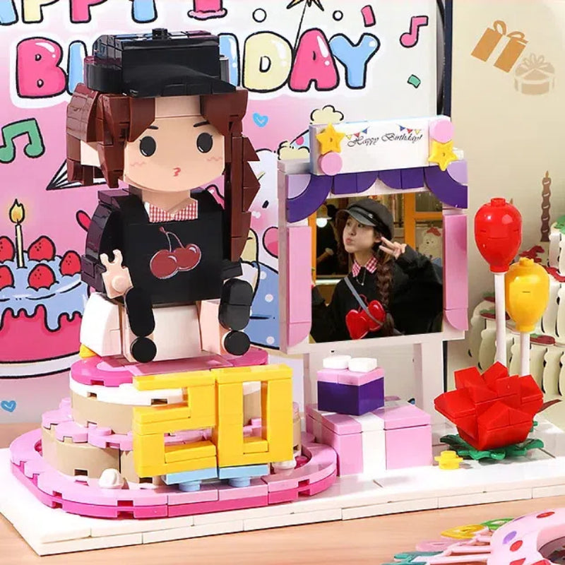 Birthday Gift Photo Building Block Portrait Diy Doll Handmade Girlfriend Boyfriend Memorial Gift(happy birthday)