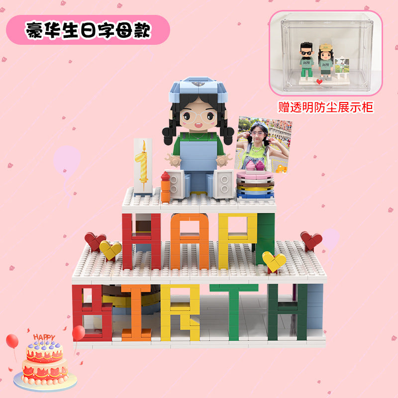 Birthday Gift Real Photo Building Block Portrait Diy Doll Figure Garage Kit Girlfriend Boyfriend Memorial Gift