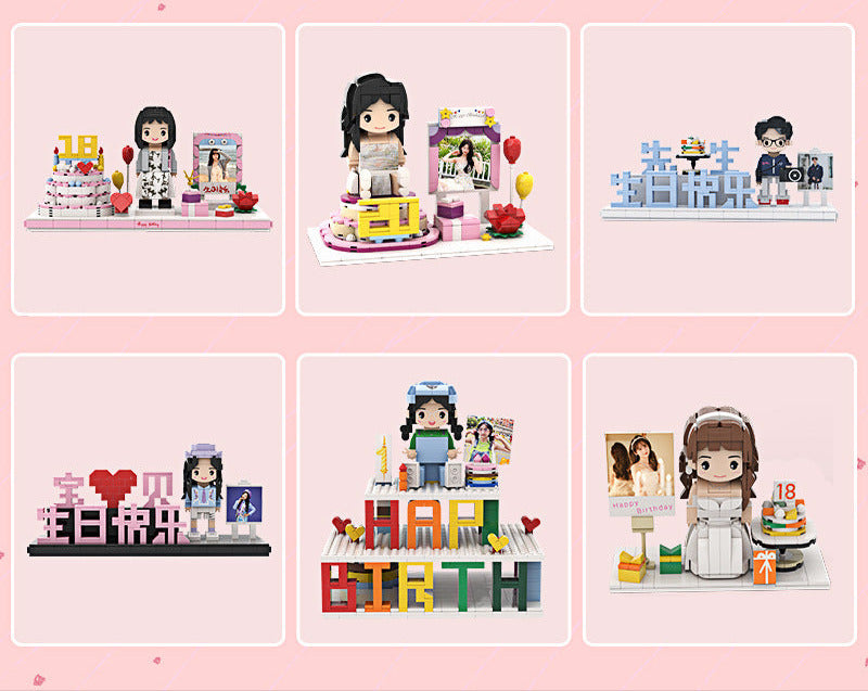 Birthday Gift Real Photo Building Block Portrait Diy Doll Figure Garage Kit Girlfriend Boyfriend Memorial Gift