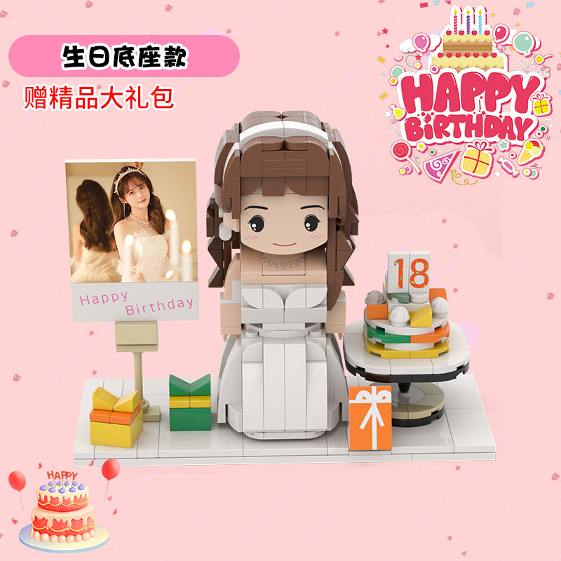 Birthday Gift Real Photo Building Block Portrait Diy Doll Figure Garage Kit Girlfriend Boyfriend Memorial Gift
