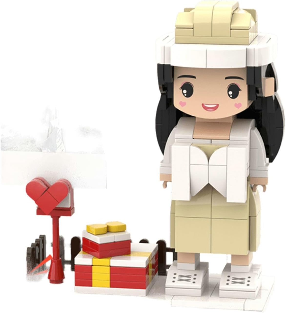 Hoto Building Blocks Portrait Doll DIY Hand Building Blocks Doll Assembling Couple Handmade Birthday Gift