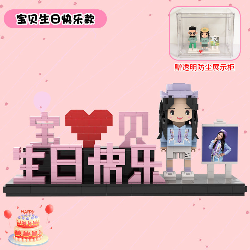 Birthday Gift Real Photo Building Block Portrait Diy Doll Figure Garage Kit Girlfriend Boyfriend Memorial Gift