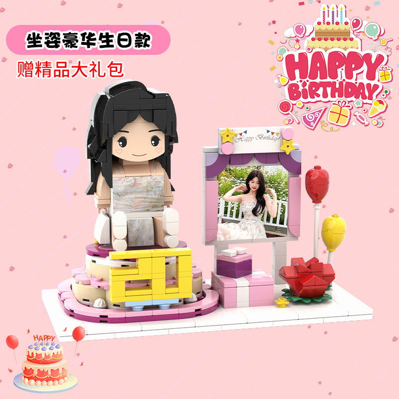 Birthday Gift Real Photo Building Block Portrait Diy Doll Figure Garage Kit Girlfriend Boyfriend Memorial Gift