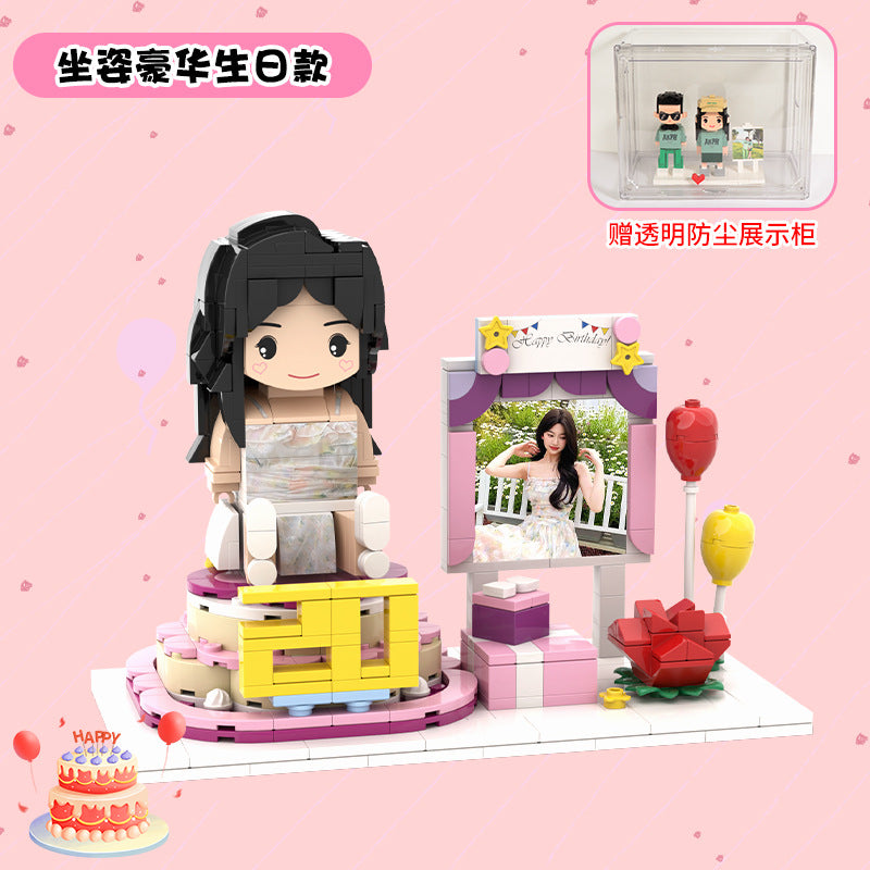 Birthday Gift Real Photo Building Block Portrait Diy Doll Figure Garage Kit Girlfriend Boyfriend Memorial Gift