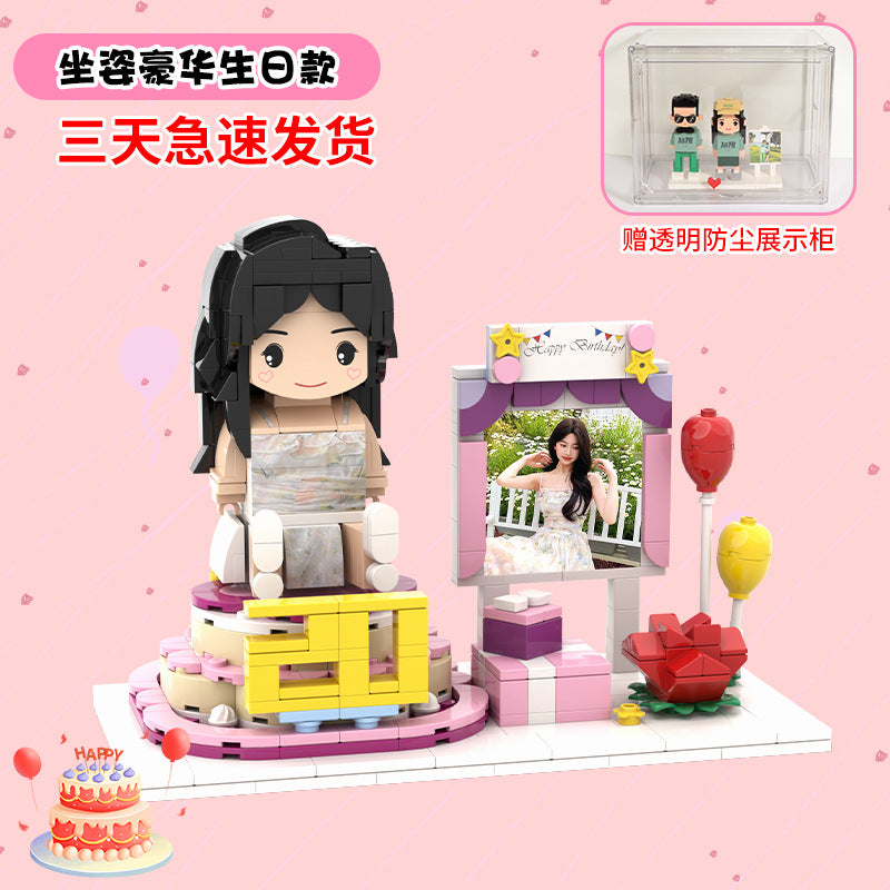 Birthday Gift Real Photo Building Block Portrait Diy Doll Figure Garage Kit Girlfriend Boyfriend Memorial Gift