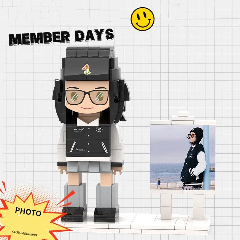 Hoto Building Blocks Portrait Doll DIY Hand Building Blocks Doll Assembling Couple Handmade Birthday Gift