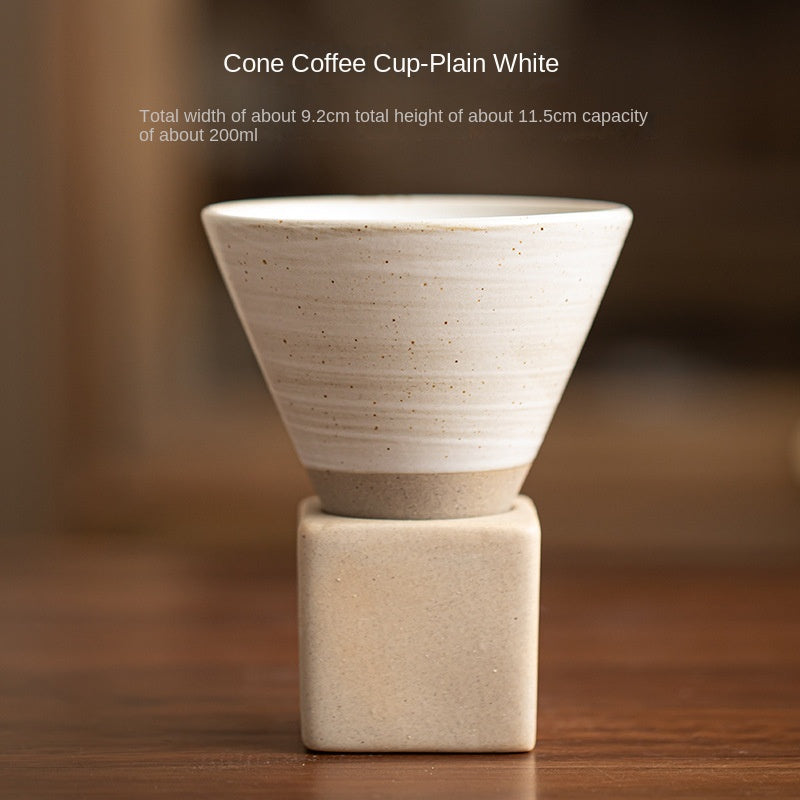 Creative INS Ice Cream Cone Coffee Cup Kiln into Retro Coarse Pottery Ceramic Coffee Cup