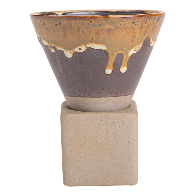 Creative INS Ice Cream Cone Coffee Cup Kiln into Retro Coarse Pottery Ceramic Coffee Cup